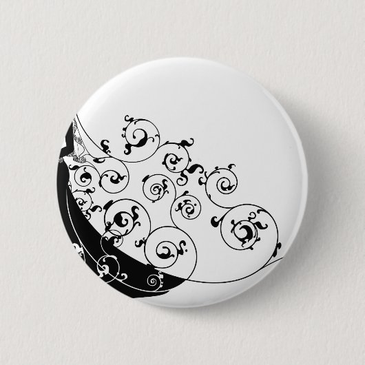 Hochzeitskleidermusterhintergrund der Braut Button (Vorderseite)