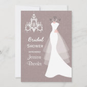 Hochzeitskleidleuchter-Brautparty-Einladung Einladung (Vorderseite)