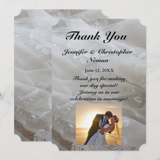 Hochzeitskleidung Bild Danke Couple Card Einladung (Vorne/Hinten)