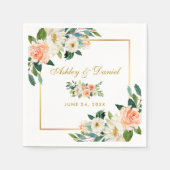 Hochzeitskleidung für Korallenfarben Serviette (Vorderseite)