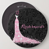 Hochzeitskleidung für Schwarz-weiße und rosa Spitz Button (Vorne & Hinten)