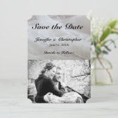 Hochzeitskleidung Save the Date Couple Card (Stehend Vorderseite)