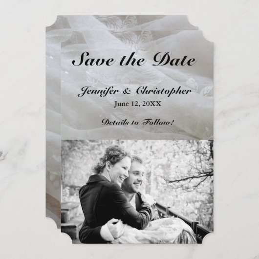 Hochzeitskleidung Save the Date Couple Card (Vorne/Hinten)