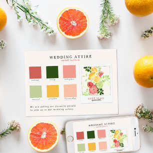 Hochzeitskleidung   Zitrusfarbpalette Einladung