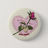Hochzeitsknopf der geliebten Rose Button (Vorderseite)