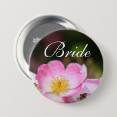 Hochzeitsknopf für hübsche Rosa-Blume Button (Vorne & Hinten)