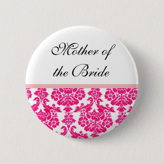Hochzeitsknöpfe aus rosa Damast Button (Vorderseite)