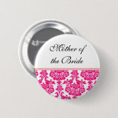 Hochzeitsknöpfe aus rosa Damast Button (Vorne & Hinten)