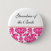 Hochzeitsknöpfe aus rosa Damast Button (Vorderseite)
