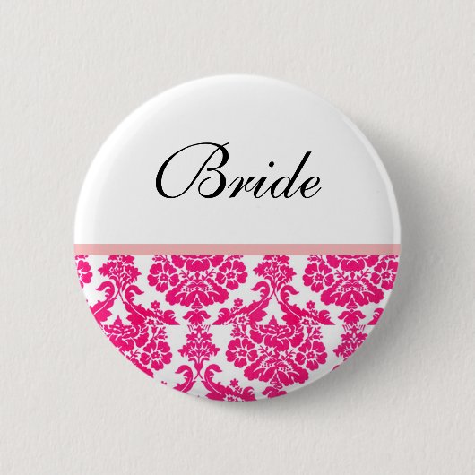 Hochzeitsknöpfe aus rosa Damast Button (Vorderseite)
