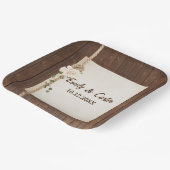 Hochzeitsknot und Hydreangea auf Holz Pappteller (Gewinkelt)