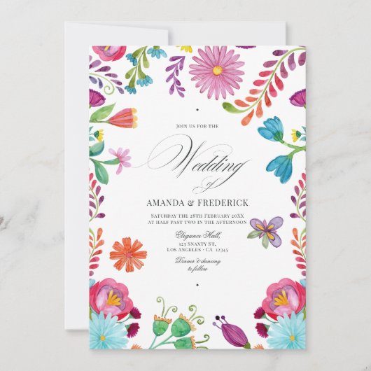 Hochzeitskode für mexikanische Fiesta QR Einladung (Vorderseite)