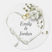 Hochzeitskohle mit Namen Runder Aufkleber (Vorderseite)