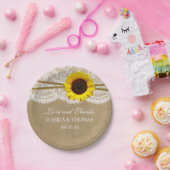 Hochzeitskollektion für Kraft, Spitzen und Sonnenb Pappteller (Party)