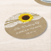 Hochzeitskollektion für Kraft, Spitzen und Sonnenb Runder Pappuntersetzer (Angewinkelt)