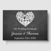 Hochzeitskollektion mit Hangherz Gästebuch (Vorderseite)