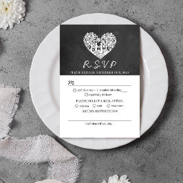 Hochzeitskollektion mit Hangherz RSVP Karte