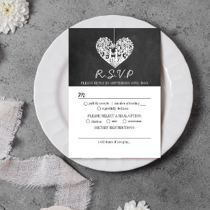 Hochzeitskollektion mit Hangherz RSVP Karte