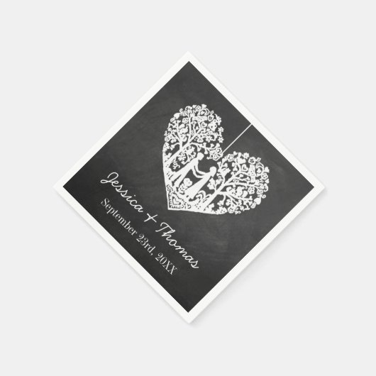 Hochzeitskollektion mit Hangherz Serviette (Ecke)