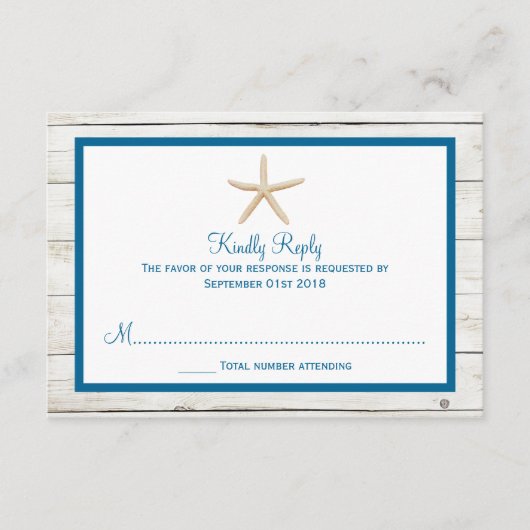 Hochzeitskollektion von Straußfisch RSVP Karte (Vorderseite)