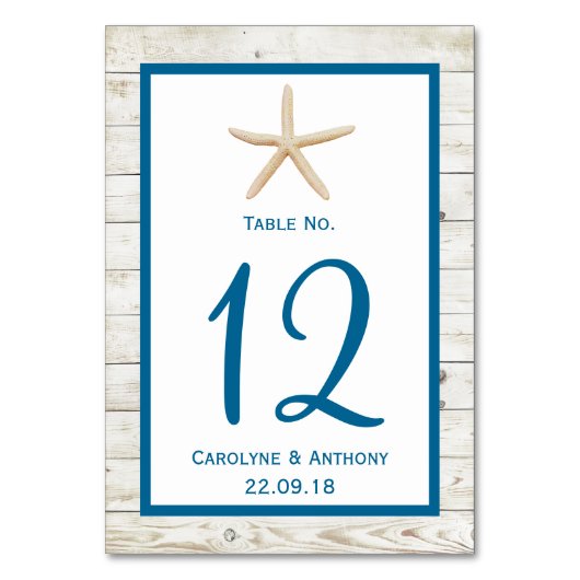 Hochzeitskollektion von Straußfisch Tischnummer (Rückseite)