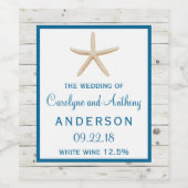 Hochzeitskollektion von Straußfisch Weinetikett (Einzelnes Label)