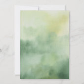 Hochzeitskollektion Wasserfarbener Pinienwald Einladung (Rückseite)