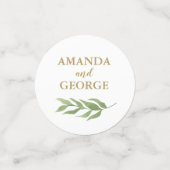 Hochzeitskonfetti grün botanisch und gold konfetti (Klein Vorderseite)