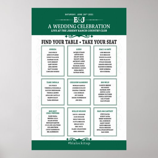 Hochzeitskonzerte Thema Seekartenzeichen Poster (Vorne)