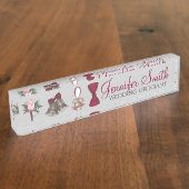 Hochzeitskoordinator Bells Bow Krawatte Floral Bou Namensplakette (Seite)