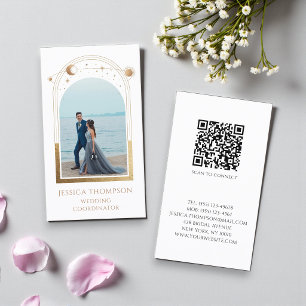 Hochzeitskoordinator Foto Weiß Gold Himmlisch Visitenkarte