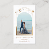 Hochzeitskoordinator Foto White Gold Celestial Visitenkarte (Vorderseite)