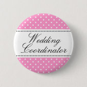 Hochzeitskoordinator pinback knöpft | Rosa Button (Vorderseite)