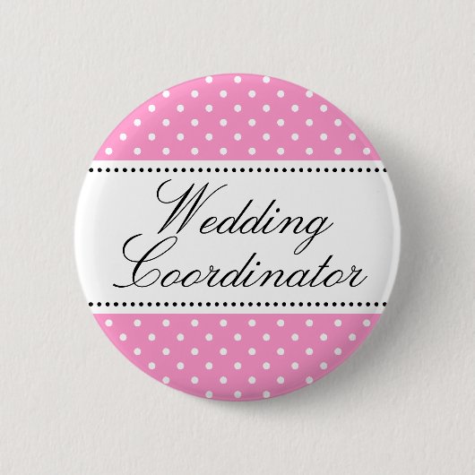 Hochzeitskoordinator pinback knöpft | Rosa Button (Vorderseite)