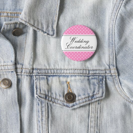 Hochzeitskoordinator pinback knöpft | Rosa Button (Beispiel)