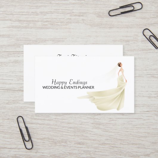 Hochzeitskoordinator Weiß Minimalistisch Visitenkarte (Vorderseite/Rückseite Beispiel)