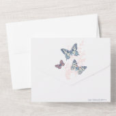 Hochzeitskorallenblauer Schmetterling Foto UAWG All In One Einladung (Rückseite)