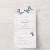 Hochzeitskorallenschmetterlinge Wirbel essen UAWG All In One Einladung (Innen)