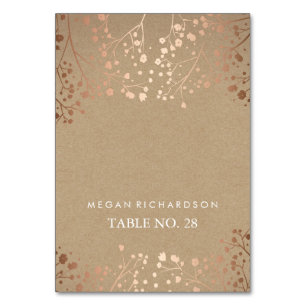 Hochzeitskorb-Karten Baby's Atem Rose Gold Tischnummer