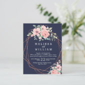 Hochzeitskorb mit geometrischen Aquarellen Einladungspostkarte (Stehend Vorderseite)