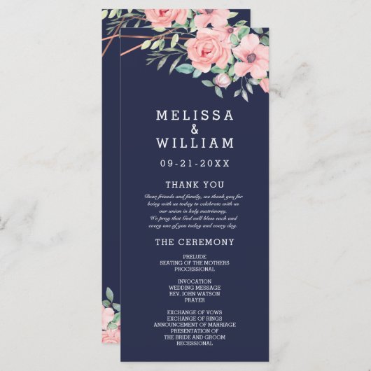 Hochzeitskorb mit geometrischen Aquarellen Programm (Vorne/Hinten)