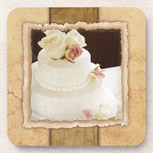 Hochzeitskorte Vintage Untersetzer (Vorderseite)