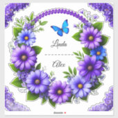 Hochzeitskranz Aufkleber (Blatt)