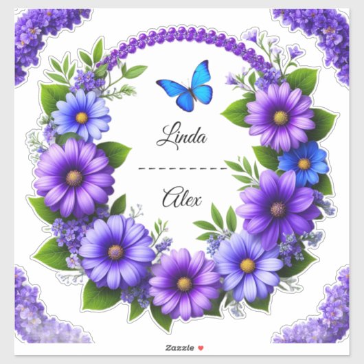 Hochzeitskranz Aufkleber (Blatt)