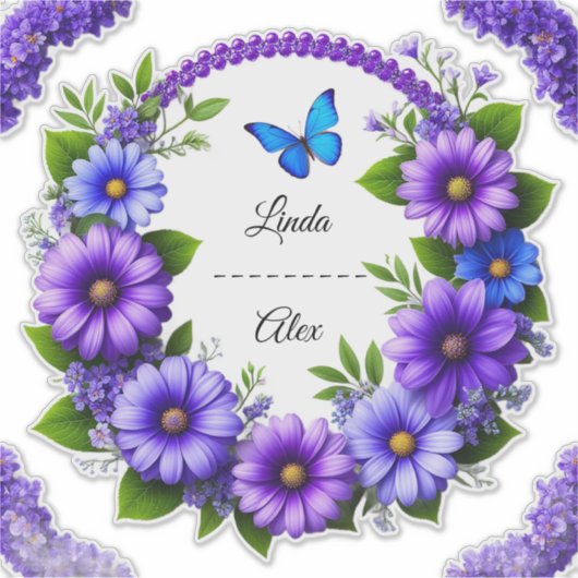 Hochzeitskranz Aufkleber (Vorderseite)