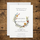 Hochzeitskranz der Wildblume Einladung