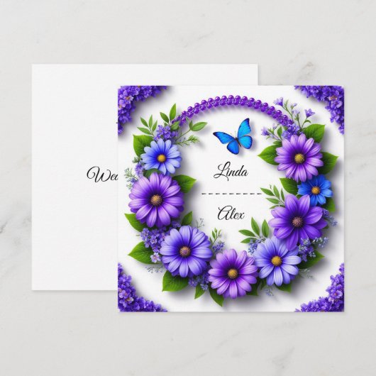 Hochzeitskranz Einladung (Vorne/Hinten)