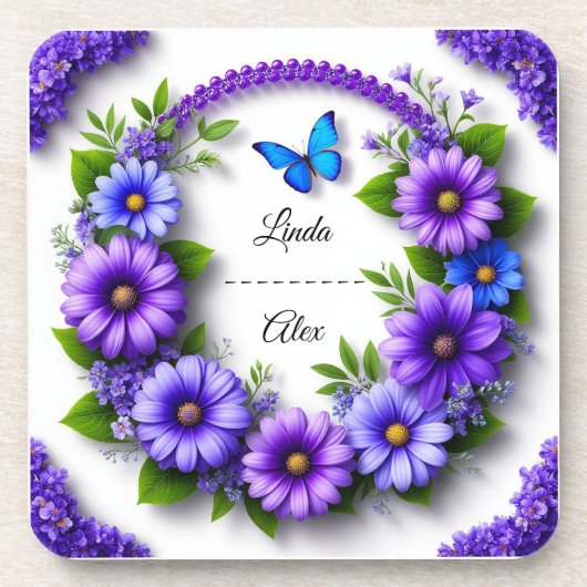 Hochzeitskranz Getränkeuntersetzer (Vorderseite)