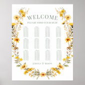 Hochzeitskranz in Gelber Wildblume Poster (Vorne)