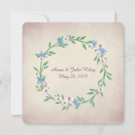 Hochzeitskranz mit Gänseblümchen und Lilien Einladung